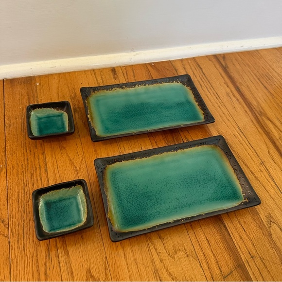 Miya Kosui Green Ceramic Sushi For Two Set - Picture 16 of 16